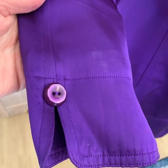 Vintage Purple Power Suit Skirt Set 90s Career Blazer & Pencil Skirt Sz 10/12